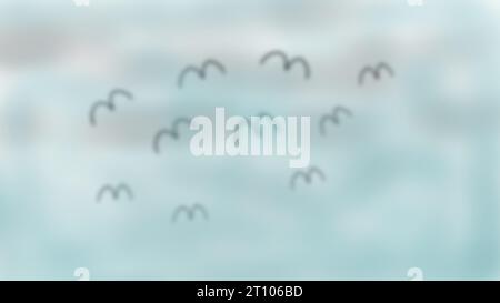 birds on cloudy Stock Vector