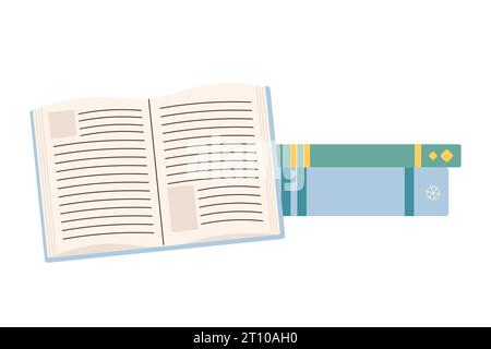 Open and closed book vector illustration on white isolated background Stock Vector