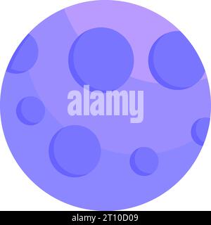 Distant planet covered in craters icon. Astronomical observations of space objects. Extraterrestrial travel and deep space exploration. Simple flat ve Stock Vector