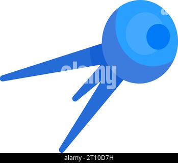 Modern broadcasting satellite icon. High tech orbital satellite. Extraterrestrial travel and deep space exploration. Simple flat vector symbol isolate Stock Vector