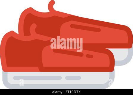 Flat color icon of pair of men boots with thick soles. Casual clothes and shoes. Wardrobe item to create modern fashionable look. Simple vector symbol Stock Vector
