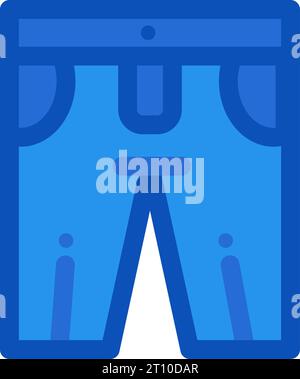Flat color icon of long shorts below knee. Casual clothes and shoes. Wardrobe item to create modern fashionable look. Simple vector symbol isolated on Stock Vector