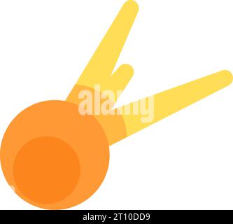 Spherical satellite with three antennas icon. High tech orbital satellite. Extraterrestrial travel and deep space exploration. Simple flat vector symb Stock Vector