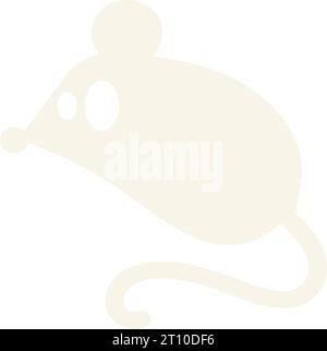 Festive eared tailed mouse flat icon. Holiday festive badge sticker. Decorative mouse element for scrap booking, greeting card, party invitation. Colo Stock Vector