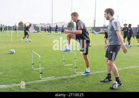 Tubize, Belgium. 10th Oct, 2023. Belgium's Timothy Castagne pictured during a training session of the Belgian national soccer team Red Devils, at the Royal Belgian Football Association's training center, in Tubize, Tuesday 10 October 2023. The Red Devils are playing against Austria on Friday, match 6/8 in Group F of the Euro 2024 qualifications. BELGA PHOTO BRUNO FAHY Credit: Belga News Agency/Alamy Live News Stock Photo