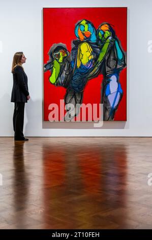 London, UK. 10th Oct, 2023. Parzen, 2023 - Daniel Richter, Stupor, runs 10 October-1 December 2023 at Thaddaeus Ropac, London. Credit: Guy Bell/Alamy Live News Stock Photo