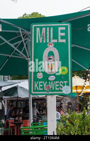 Mile Marker Zero, US Highway 1, Key West, Florida, USA Stock Photo