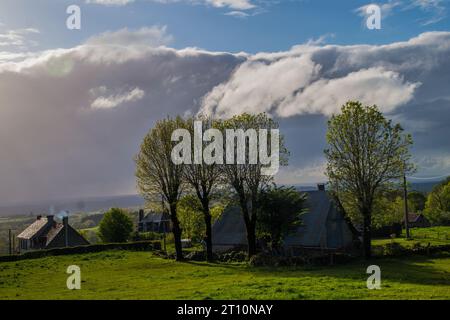 Saint Bonnet De Salers In Cantal In France Stock Photo