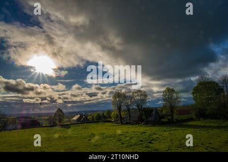 Saint Bonnet De Salers In Cantal In France Stock Photo