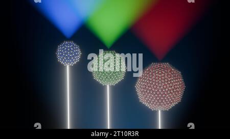 Quantum Dot Color Emission Depends on Size 3D Rendering Stock Photo - Alamy