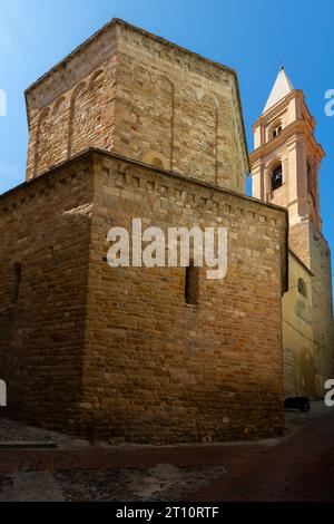 Octogonal Baptistery from the 11th century, is a part of  Romanesque Cathedral of  Ventimiglia. Liguria, Italy. Stock Photo