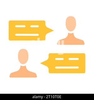 Two people exchange thoughts line icon. Campaign, communication, group work, brainstorming. Vector color icon on a white background for business and a Stock Vector
