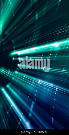 Abstract vertical tech light background. Speed Fiber Optic. Vertical size. Stock Photo