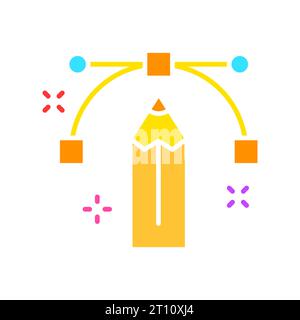 Bitmap line icon. Photo and video editing, retouching, editing, collage, layers, tools, design. Vector color icon on white background for business and Stock Vector