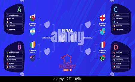 tournament quarter-finals of the championship table on sports with a  selection of the finalists and the winner 13686845 Vector Art at Vecteezy