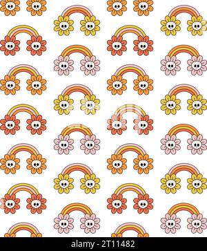 Vector seamless pattern of halloween rainbow Stock Vector