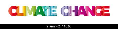 The word Climate change. Vector banner with the text colored rainbow. Stock Vector