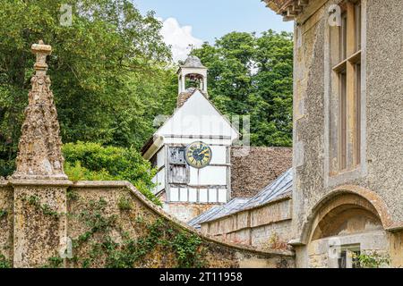 The clock tower at Lacock Abbey, Lacock, Wiltshire, England UK Stock Photo