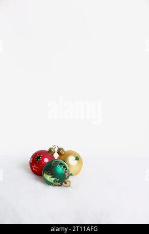 Xmas baubles on a white background Stock Photo