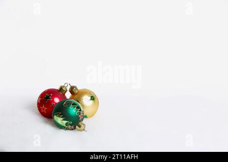 Xmas baubles on a white background Stock Photo