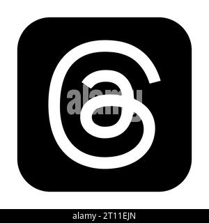 Threads logo. New Instagram app icon. Editorial illustration isolated on white background Stock Vector
