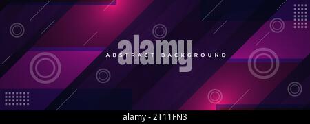 Dark color gradient geometric abstract vector banner background graphic design. Vector illustration Stock Vector