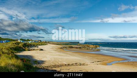 Hopeman Moray Coast Scotland East beach with blown sand on a windy day Stock Photo