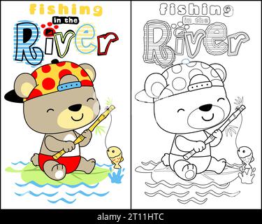 Premium Vector Children Coloring Book Fishing Stock Vector