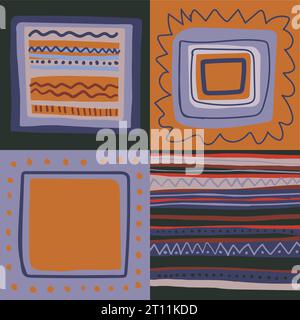 patchwork pattern on dark background. Vector illustration Stock Vector