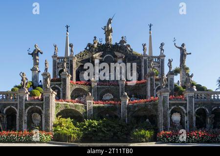 Teatro Massimo - Borromeo Palace garden aka Palazzo Borromeo gardens in Isola Bella, Lake Maggiore, Stresa, Italy, Europe Stock Photo