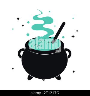 Witchs Poison Cauldron. Stock Vector