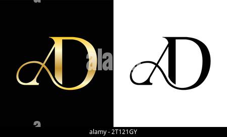 AD logo design, AD monogram, initials AD logo, letter AD logo, Elegant icon vector Stock Vector