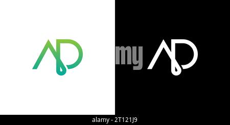 AD letter logo design, AD monogram, initial AD logo, AD logo, icon, vector Stock Vector