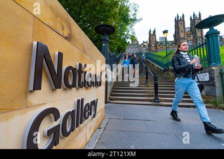 View of the Playfair Steps on The Mound in Edinburgh, Scotland, UK Stock Photo