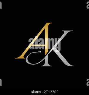 AK logo design, AK monogram, initials AK logo, letter AK logo, Elegant icon vector Stock Vector