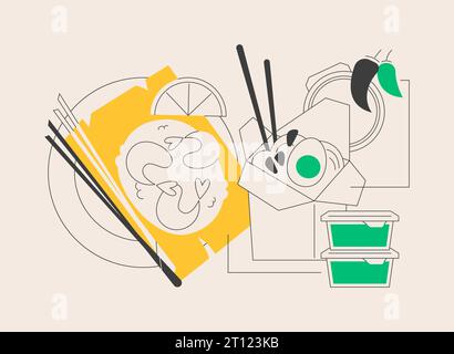 Thai cuisine abstract concept vector illustration. Stock Vector