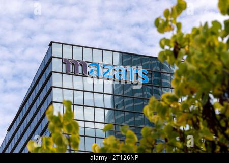 Mazars headquarters in Paris La Defense business district. Mazars is an international auditing, accounting and business consulting firm Stock Photo
