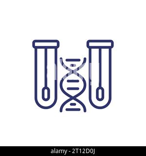 dna swab tests line icon Stock Vector