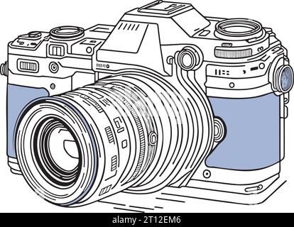 Camera Black Outline Illustration Vector Stock Vector