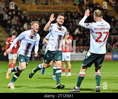 Luke Young 8# Of Wrexham Association Football Club Celebrates Scoring ...