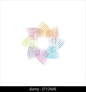 Abstract wireless or signal circle logo vector template. Signal wave and wifi connection concept. Stock vector illustration isolated on white Stock Vector