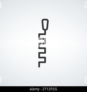 Zipper tool line icon. open zip lock. zip icon. Stock vector illustration isolated on white background. Stock Vector