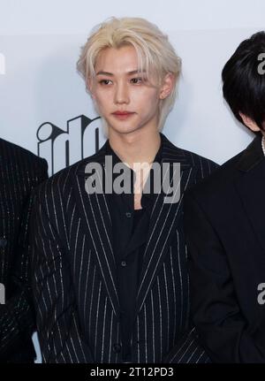 Incheon, South Korea. 10th Oct, 2023. South Korean boy band Stray Kids, attend a red carpet during the '2023 The Fact Music Awards' in Incheon, South Korea on October 10, 2023. (Photo by: Lee Young-ho/Sipa USA) Credit: Sipa USA/Alamy Live News Stock Photo