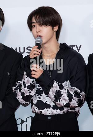 Incheon, South Korea. 10th Oct, 2023. South Korean boy band Stray Kids, attend a red carpet during the '2023 The Fact Music Awards' in Incheon, South Korea on October 10, 2023. (Photo by: Lee Young-ho/Sipa USA) Credit: Sipa USA/Alamy Live News Stock Photo