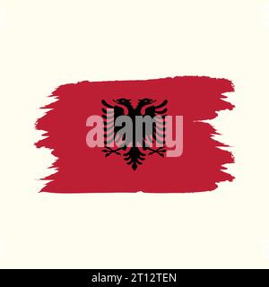 vector flag of Albania national emblems Stock Vector