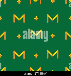 letter m plus medical seamless pattern bandage symbol vector Stock Vector