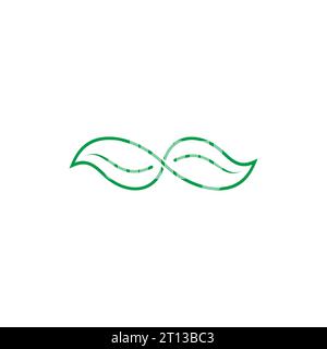 infinity green leaf organic food symbol logo vector Stock Vector