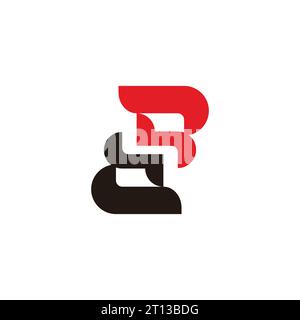 letter bs negative space curves logo vector Stock Vector