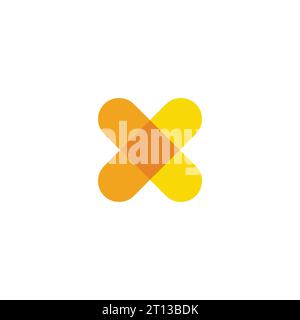 x bandage medical symbol icon vector Stock Vector