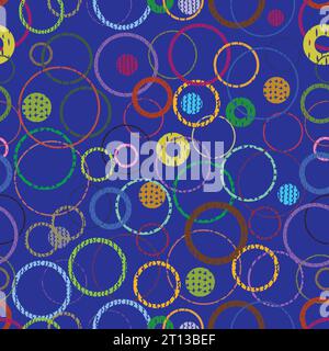 rings colorful brush seamless pattern vector Stock Vector